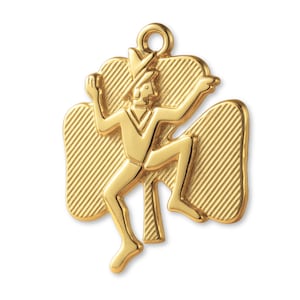 Solid 24ct Pure Gold Lucky Leprechaun Clover Charm - Good Luck Charms - 24k Necklace & Bracelet Charms - 999 Fine Gold Earring Charm