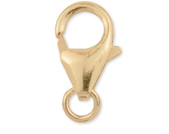 18K Solid Yellow Gold Lobster Clasp - Trigger Claw Locking Clasp For Bracelet / Necklace Chain - Genuine 18K Solid Gold, Solid Gold Findings