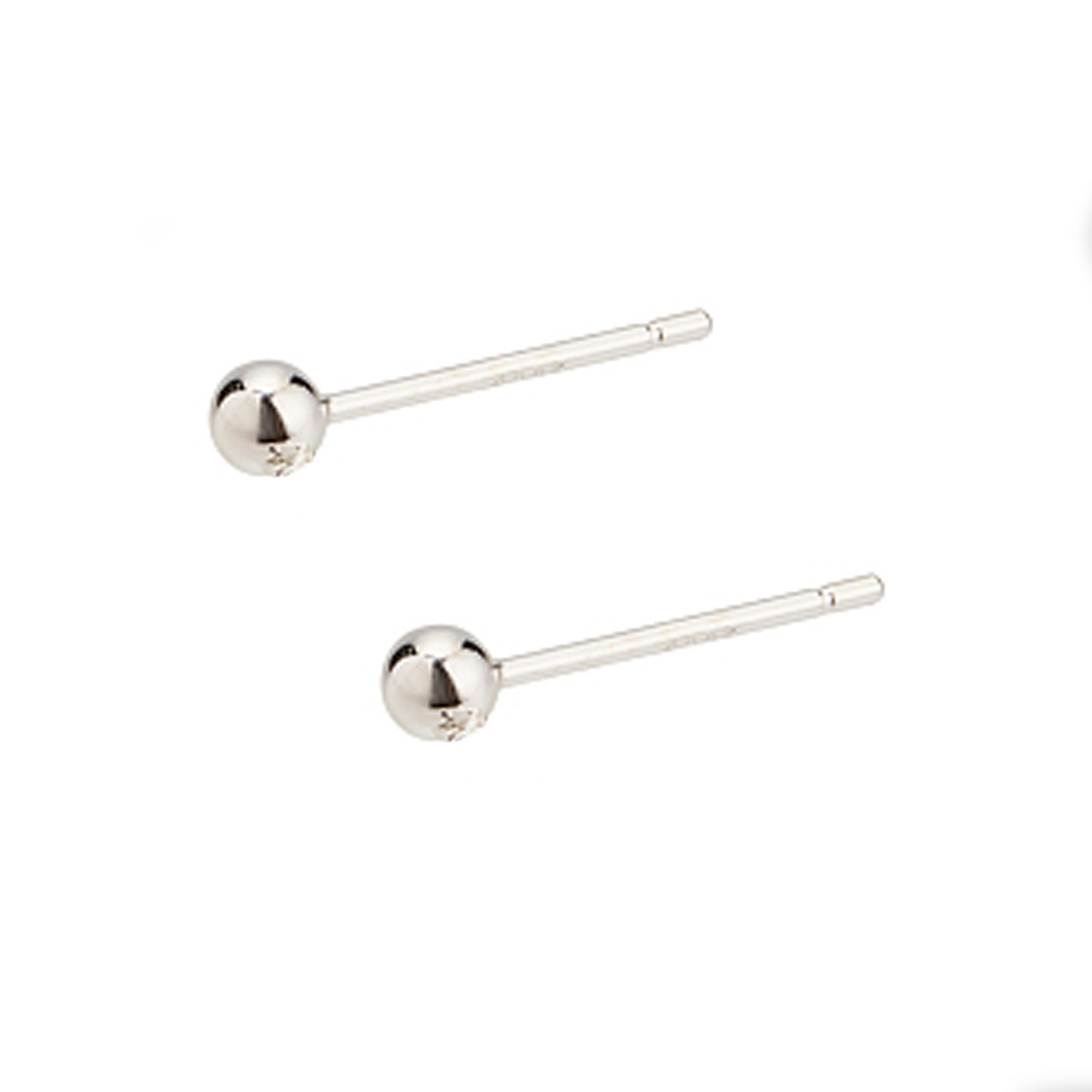 14k Solid White Gold Ball Stud Earrings 585 White Gold Tiny, 40% OFF