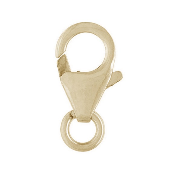 18K Solid Yellow Gold Lobster Clasp Trigger Claw Locking Clasp for