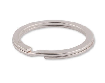 Portachiavi in argento sterling - Anello diviso in argento per chiavi - Anello diviso in argento 925 - Anello diviso da 29 mm per portachiavi - Portachiavi in argento stampato