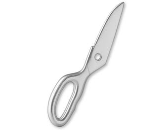 Solid 999 Pure Silver Scissor Half Charm - Trades & Tool Charms - Silver Necklace and Bracelet Charms - 999 Fine Silver Earring Charm