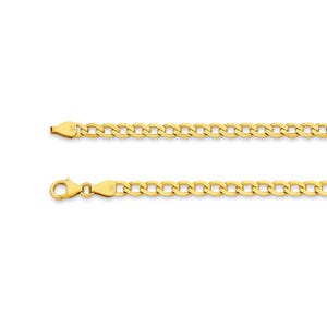 18k Solid Gold New York Curb Chain Bracelet - Custom Length - Solid 750 Yellow Gold - Genuine 18ct Gold Chain Bracelet / Anklet