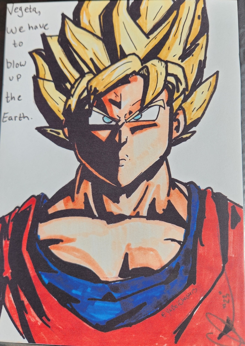 Dragon Ball Z Goku Traditional Print - Etsy