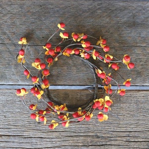 Pillar Candle Ring, Bittersweet 3.5 inch Mini Wreath, Primitive Fall Artificial Floral Supply