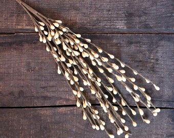 18 inch Pip Berry Picks (Set of 2), Cream Pip Berry Sprays, Country Primitive Floral Decor