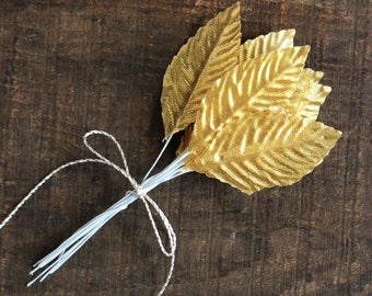 Acrylic Leaf Gold//Silver Craft Embellishment Leaves x 10