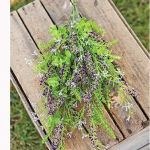 Artificial Floral Bush, Eucalyptus Lavender Berry 20.5 inch Spray, Summer Wedding Decor, Floral Arranging Supply