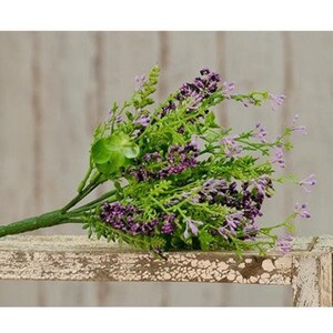 Purple Floral Pick, 11.5 inch Eucalyptus Lavender Berry Pick, Faux Floral Arranging Supply, Wedding Decor