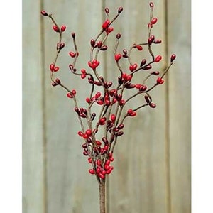 4 Pack Artificial Red Berry Stems - 17 Inch Christmas Holly Berry Branches  for H
