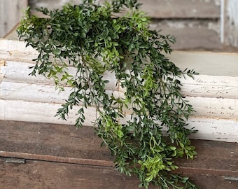 Boxwood Hanging Bush, 32 inch Floral Pick, Artificial Greenery, Floral Supply