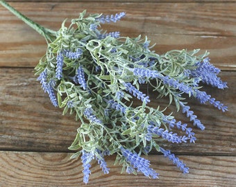 Lavender Floral Pick, 16 inch Lavender Spray, Faux Floral Arranging Supply, Wedding Decor