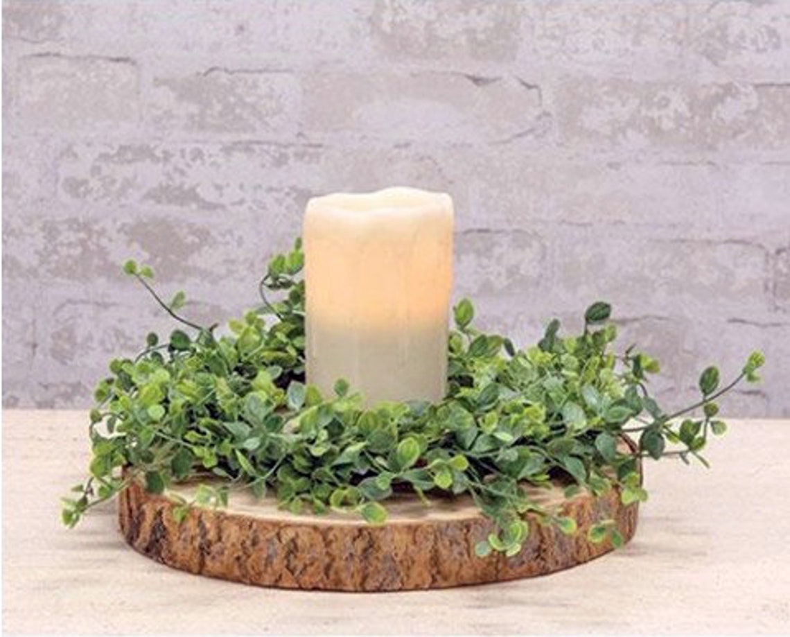Artificial Greenery Pillar Candle Ring Seraph Vine 6.5 Inch Etsy