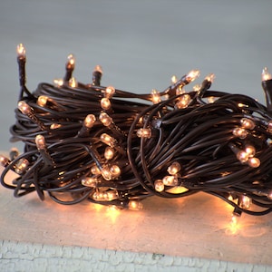 100ct Clear Mini Replacement Christmas Lights with Clips for Yard
