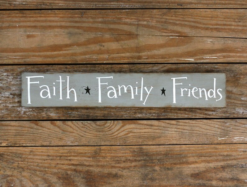 Faith Family Friends Sign With Stars Custom Wood Sign - Etsy