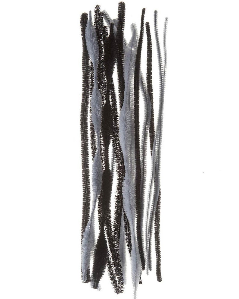 Chenille Craft Stems Assorted Black & Gray Pipe Cleaners 20 - Etsy