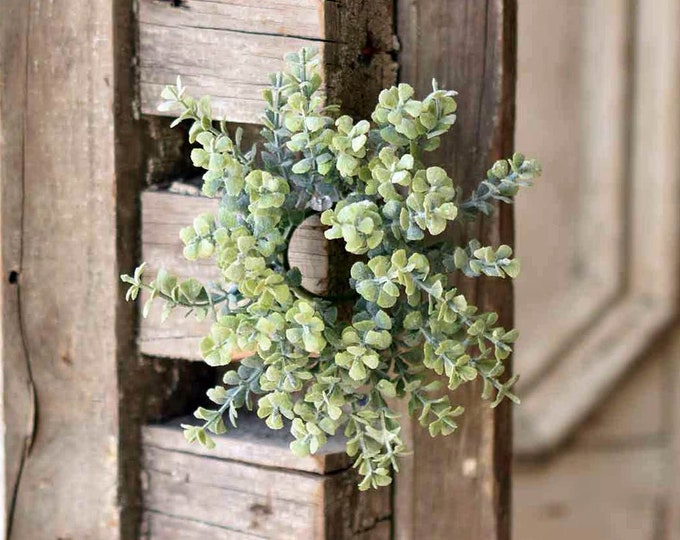 Taper Candle Rings set of 2, After Rain 1 Inch Wreath for Pillar Candle