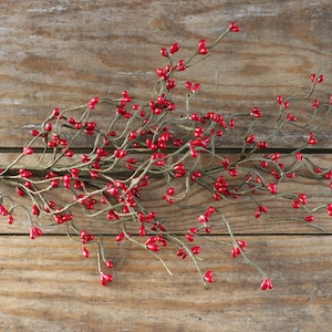 Pip Berry Pick, Red 26 inch Floral Spray, Primitive Craft Supplies