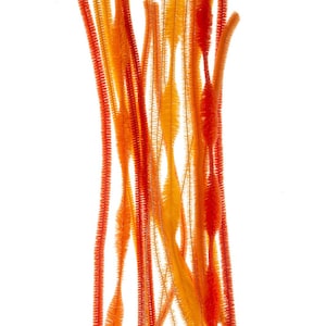 Chenille Craft Stems in Oranges | Assorted Orange Pipe Cleaners 20 pieces | Supplies for DIY Projects or Kids Crafts
