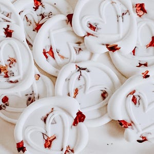 Adesivos de cera autoadesivos florais brancos – Selos de cera de flores secas pré-fabricados para artesanato, scrapbooking, diário e escrita de cartas