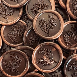 Adesivos de selo de cera de cobre – selos de cera pré-fabricados autoadesivos para diário, scrapbooking, convites e escrita de cartas