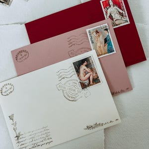 Kit de escritura de cartas DIY / Juego de papelería personalizado con sobres, papel de escribir, sellos de cera y sellos vintage / Regalo ideal para el Día de la Madre