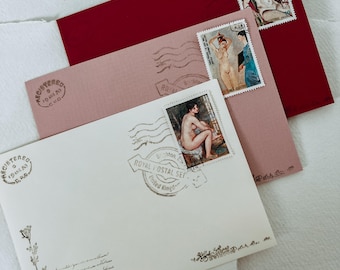 DIY Letter Writing Kit: Vintage Stamps, Wax Seals, Stationery Set