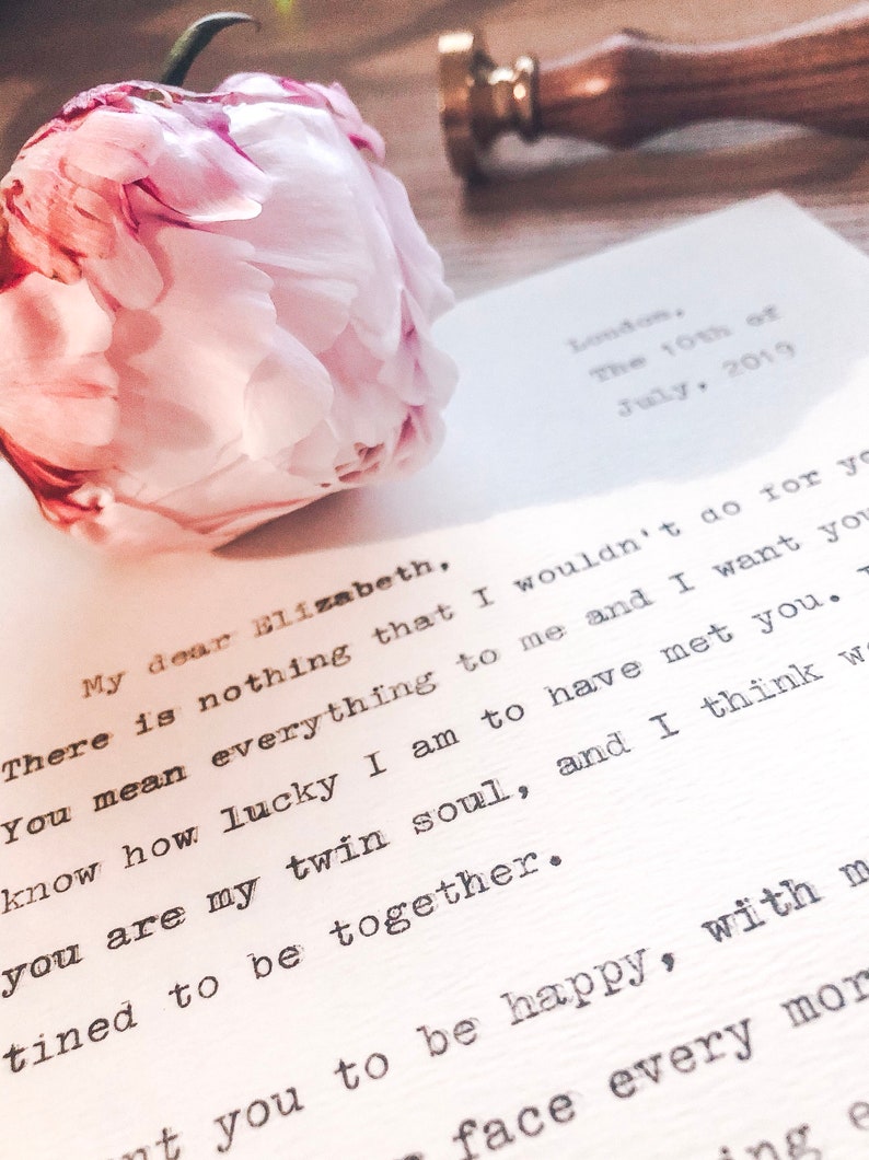Typewriter Love Letter Handmade Vintage Gift Wax Seal Etsy UK