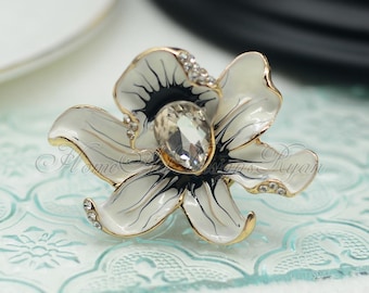 Perillas de flores DIY, perillas de flores blancas para gabinetes de cocina, tiradores, tiradores de cajones, tiradores de tocador, herrajes creativos únicos para muebles, decoración de gabinetes