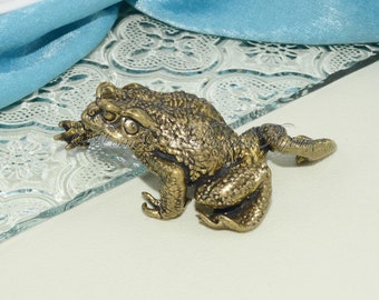 Bouton crapaud en laiton, bronze antique Bouton en laiton massif, poignée d'armoires de cuisine, bouton de tirage en laiton, poignée de commode, matériel de meuble unique