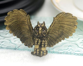 Brass Owl Knob Antique bronze Solid Brass Knob Kitchen Cabinet Handle Pull Knob Brass Drawer pull Dresser Handle Unique Furniture Hardware