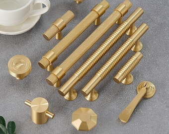 Knurled cabinet Handles Solid Brass,Satin Brass Door Handle,Knurled Wardrobe Handles,Knurled Door Handles,dresser drawer knobs Pulls Handles