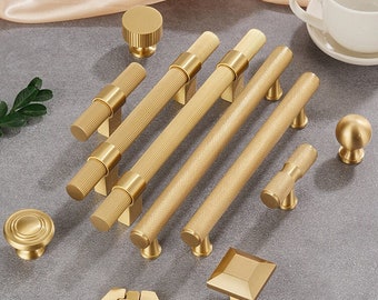 Knurled cabinet Handles Solid Brass,Satin Brass Door Handle,Knurled Wardrobe Handles,Knurled Door Handles,dresser drawer knobs Pulls Handles