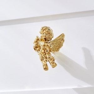 Brass Angel knobs,Angel Handle,brass Handles,drawer pull,door knob,Drawer Pulls Handle,Dresser Handles,Furniture Handles,Furniture Hardware image 1