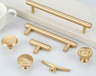 Minimalist Solid Brass knobs handles drawer wardrobe door knobs Kitchen handles cabinet handles Drawer Handles Brass Pulls Hardware