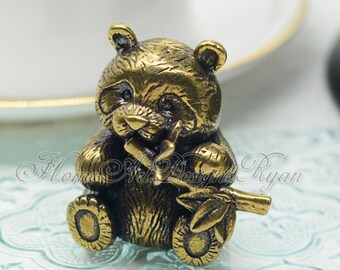 Brass Panda Knob Antique bronze Solid Brass Knob Kitchen Cabinet Handle Pull Knob Brass Drawer pull Dresser Handle Unique Furniture Hardware