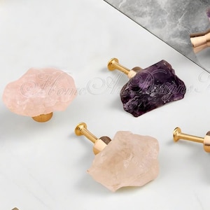 Crystal knob/gemstone handle/Ore handle/semi precious stone knob/Drawer Pulls/Cabinet Pulls/Wardrobe Pull/dresser knob/ Furniture Hardware