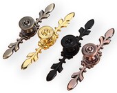 Antique Bronze Copper Black Gold Dresser Pulls Backplate Drawer Pull Handles Kitchen Cabinet Door Knobs Handle Furniture Handle Back Plate