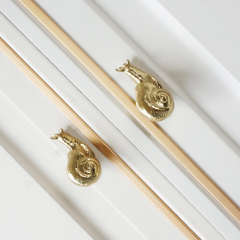 Snail Brass Knob,Kitchen Cabinet Knob,Brass Drawer Knob,Drawer Pulls,Brass Cabinet Knob,Drawer Wardrobe Dresser Cupboard Pulls Handle zdjęcie 4