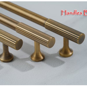 Minimalist solid brass Antiqued bronze knurled handle drawer wardrobe door handle cabinet handle Drawer Handles Brass Handle Knob Hardware image 5