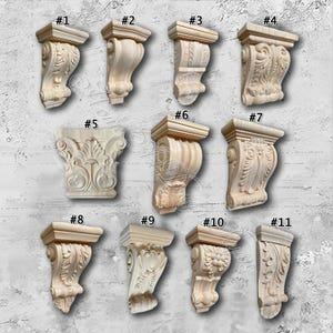Wood Carved Corbel,Flat Back, Home Interior Decoration,Wall Carved Ornamentation Corbels Fireplace Cupboard Decal,Roman Column Corbel