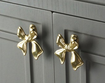 Brass bow tie Knobs,Kitchen Cabinet Knob,Brass Drawer Knob,Drawer Pulls,Brass Knobs,Dresser Handles,Furniture Handles,Furniture Hardware