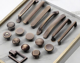 Retro Solid Brass Handles Knobs Pulls kitchen Knobs wardrobe Sideboard Pulls cabinet Drawer Knobs Dresser pulls Handles Furniture Hardware