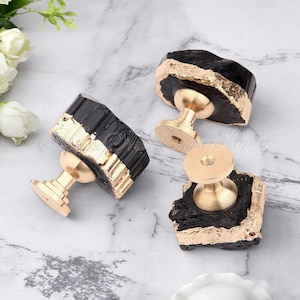 Raw black tourmaline knobs/gemstone handles/Ore handles/semi precious stone knobs/Drawer Pulls/Cabinet Pulls /Wardrobe Pulls /dresser knobs