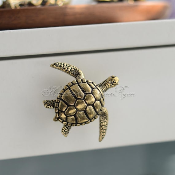 Eslifey Paquete De 4 Pomos De Cajón Con Forma De Tortuga Marina Subacuática, Pomos De Gabinete De Cocina, Tiradores Rectangulares Decorativos De Vidrio ABS Para Muebles De Armario De Hardware Con
