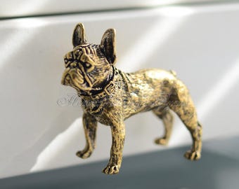 Manopole Bulldog in ottone Maniglie in ottone massiccio Pomelli Decorazione per mobili Maniglie Pomelli Pomelli in bronzo antico Pomelli per cassetti Pomelli per cassettiere Ferramenta per mobili