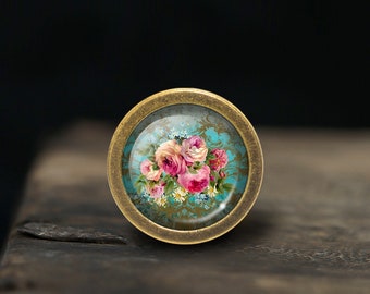 Puxadores de flores puxadores de gaveta puxa armário de cozinha puxador de móveis alça de cômoda requintado puxadores de porta decoração de móveis ferragem