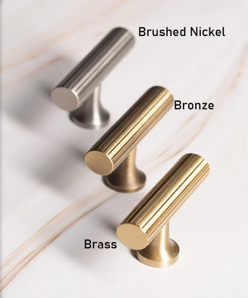 Minimalist solid brass Antiqued bronze knurled handle drawer wardrobe door handle cabinet handle Drawer Handles Brass Handle Knob Hardware image 4