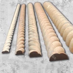 Half Round Rope Twist Moulding wood Unpainted Wood Trim Molding Back Flat Carved Wood Molding for Wall Mirror Trim Decals