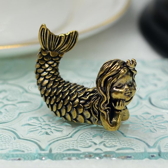 Brass Mermaid Knobs Bronze Solid Brass Knobs Kitchen Cabinet Handles Pulls  Knobs Brass Drawer pulls Dresser Handle Unique Furniture Hardware